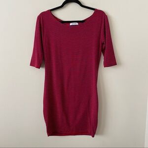 Azalea - Navy/Red Stripe Bodycon Mini Dress